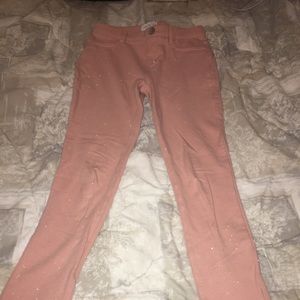 pink stretchy jeans